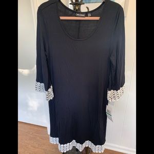 Black dress with white trim